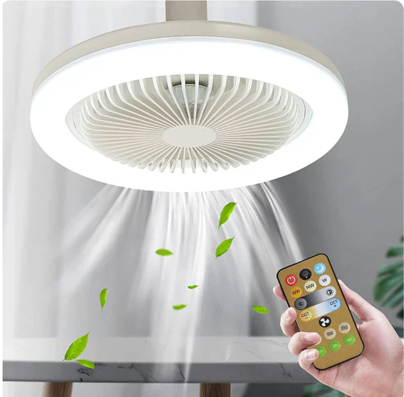 Ventilateur de plafond avec lumière 2-en-1